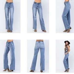 Judy Blue wide leg jeans! And look at those front pockets…